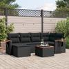 VidaXL Garden Lounge Set with Cushions 7 Pcs, Patio Sofas, Patio Furniture Set, Outdoor Furniture, Black 3259423