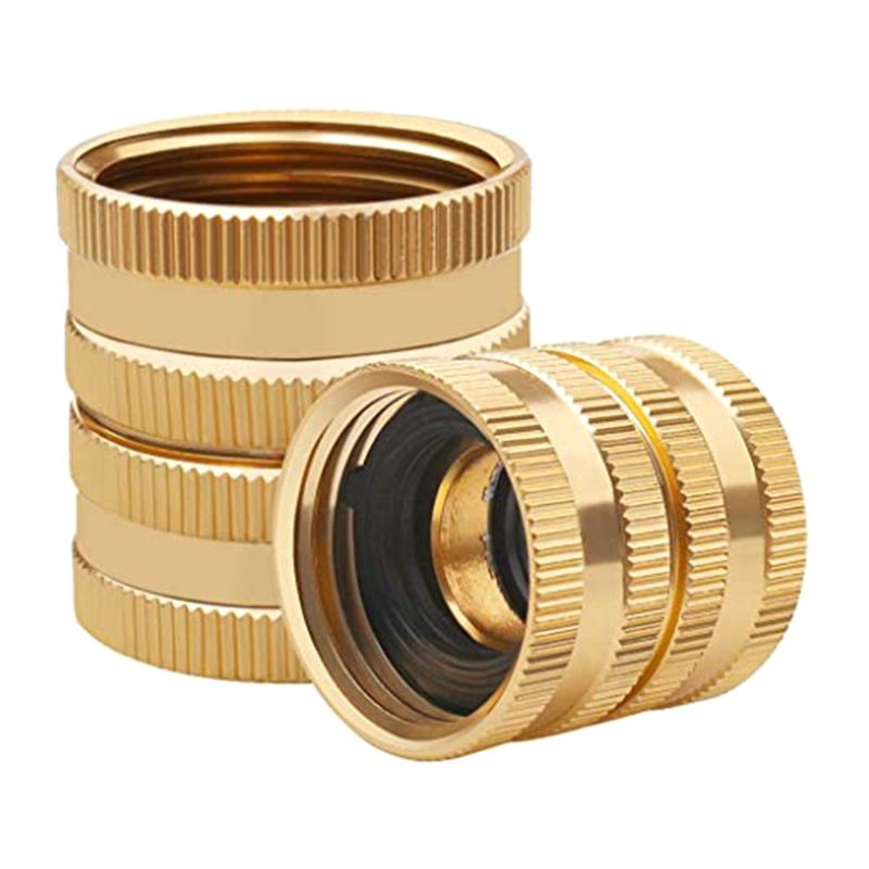 3/4inch Solid Brass Garden Hose Nozzle Connectors Two-way Female Female Connectors Solid Brass Garden Hose