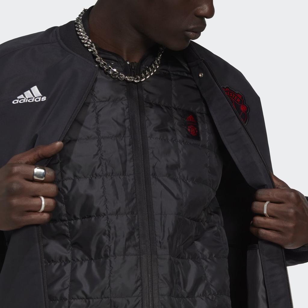 Adidas Manchester United 22/23 Travel Fashion Versatile Long Sleeve Jacket Men Jacket Black HI5229