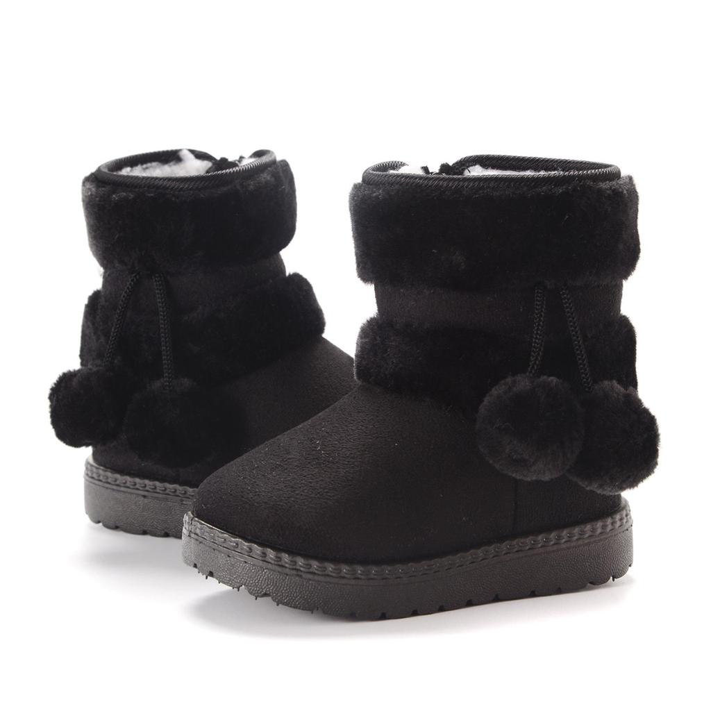 Children's Pom-Pom Snow Boots 2025 - Warm Winter Cotton Shoes