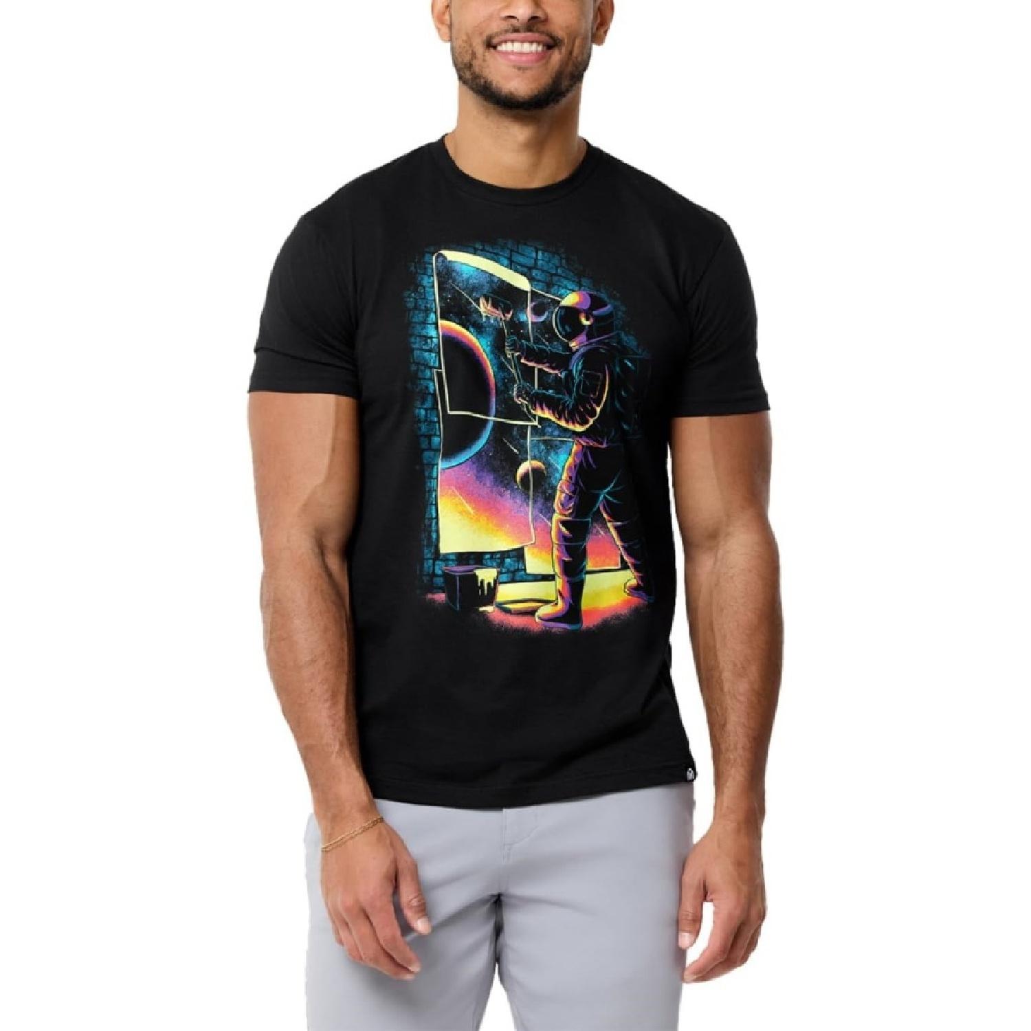 

INTO THE AM Graphic Tees for Men S - 4XL Premium Short Sleeve Colorful T-Shirts Trippy Space Designs, Stellar Streets, 4X-Large XXXXXL різнокольоровий