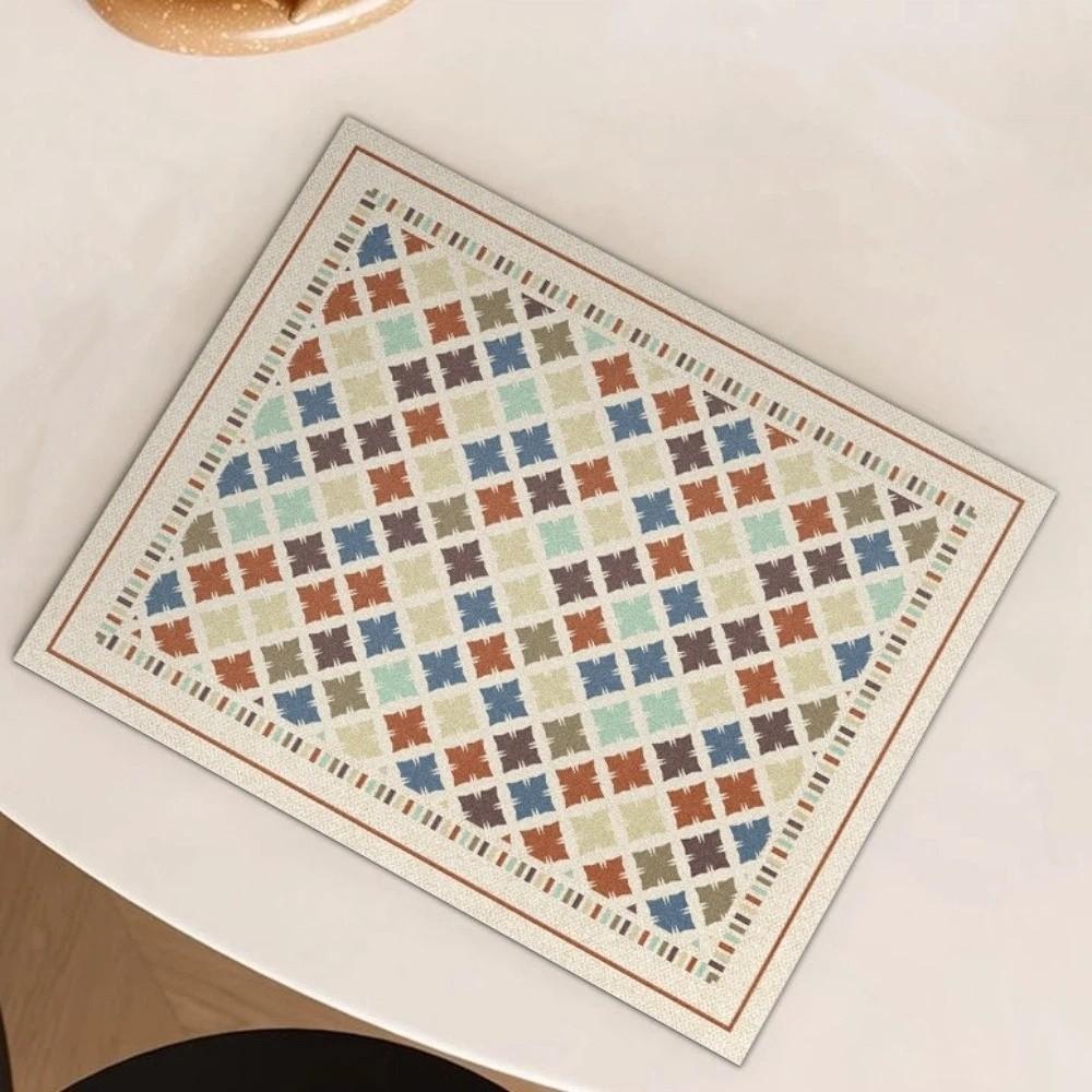 Quick Dry Rural Floral Dinner Mat Non-slip Kitchen Drain Mat Heat Insulation Mat Home Decor