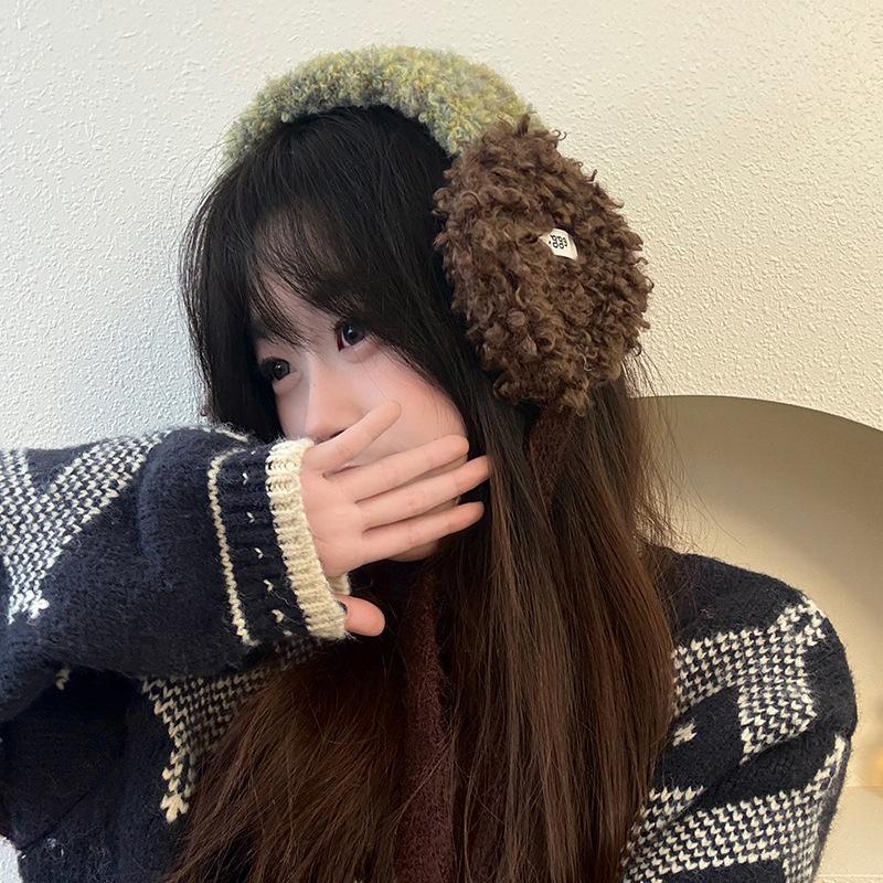 Fashion Cute Rolled Plush Earmuffs For Women New Winter Style For Outdoor Cold Protection Thickened Warm Earmuffs With Straps
