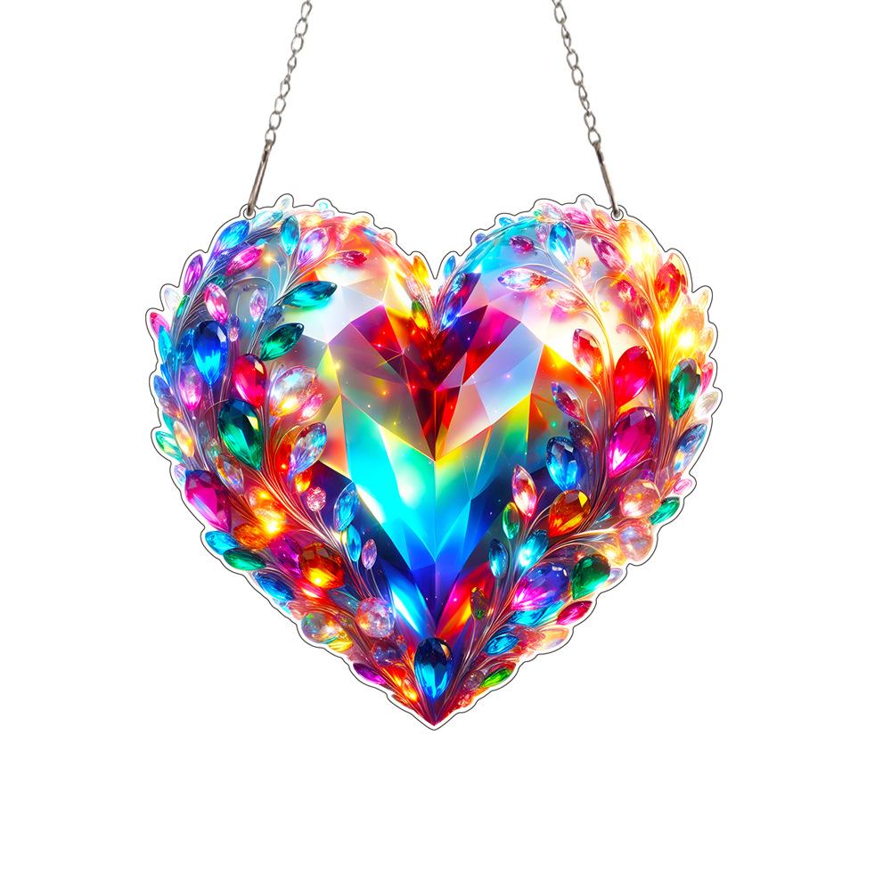 

Стиль Crystal Diamond, Любовь, Акриловый материал, Подвеска на окна и двери, Украшение сцены фестиваля искусств, Подвесной подарочный кулон 13.5x14.5cm