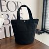 Canvas Bucket Bag For Women With Embroidery And Woven Details Perfect For Daily Casual Use