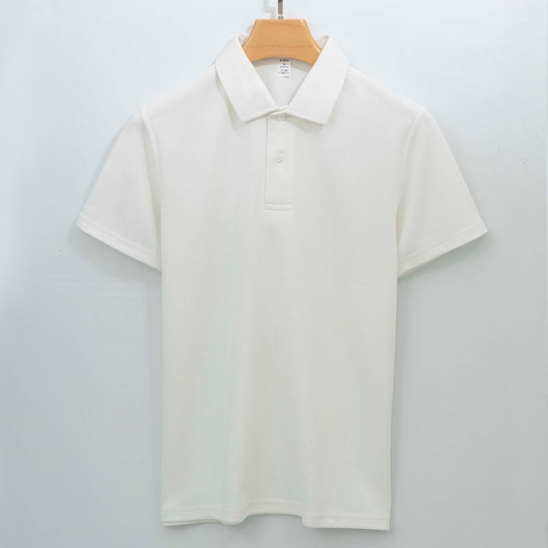 Cotton Markless Collar Polo Shirt Men's Short-sleeved T-shirt Solid Color Xinjiang Cotton Men's Polo Shirt