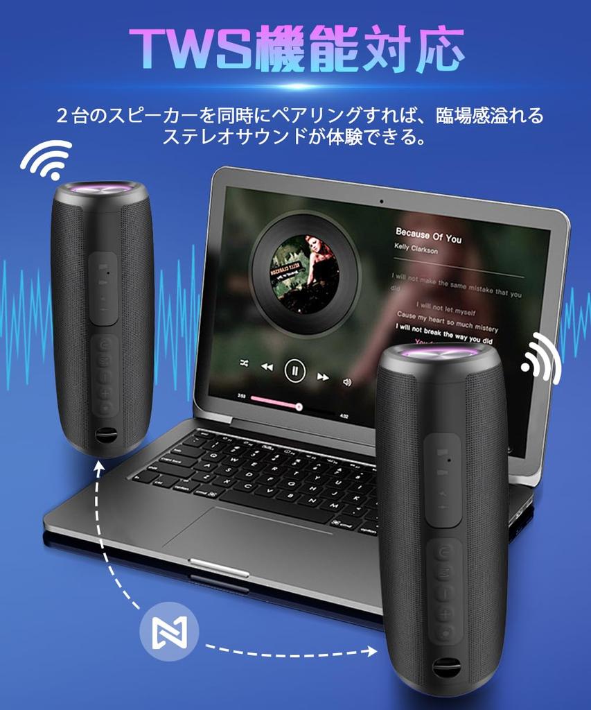 2025-inch Bluetooth Speaker, 24-Hour Continuous Playback, Enhanced Bass, Bluetooth 5.3, True Wireless Stereo, TWS Function, Type C Rechargeable, LED