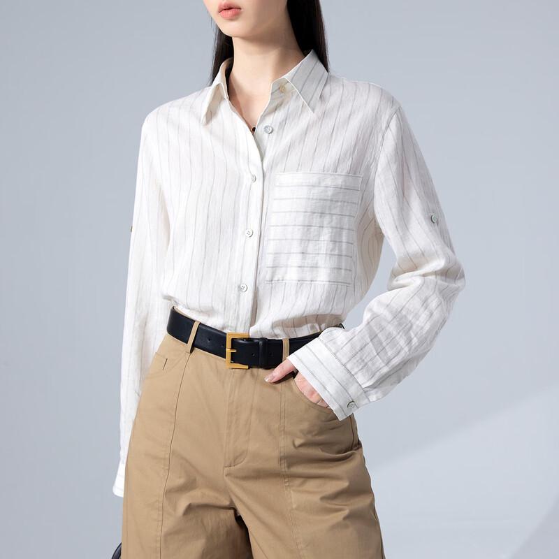 Women s Classic Striped Long Sleeve Shirt L