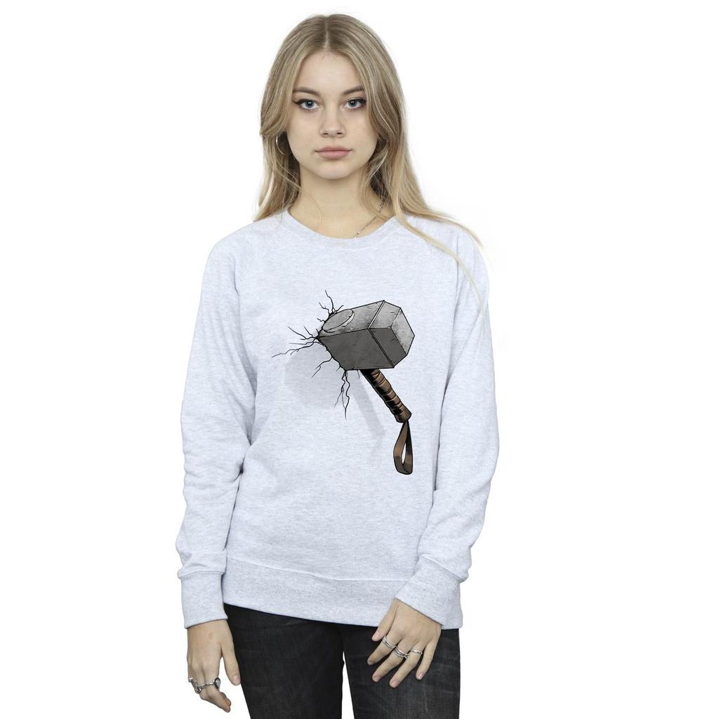 Marvel Universe Womens/Ladies Thor Hammer Crack Sweatshirt
