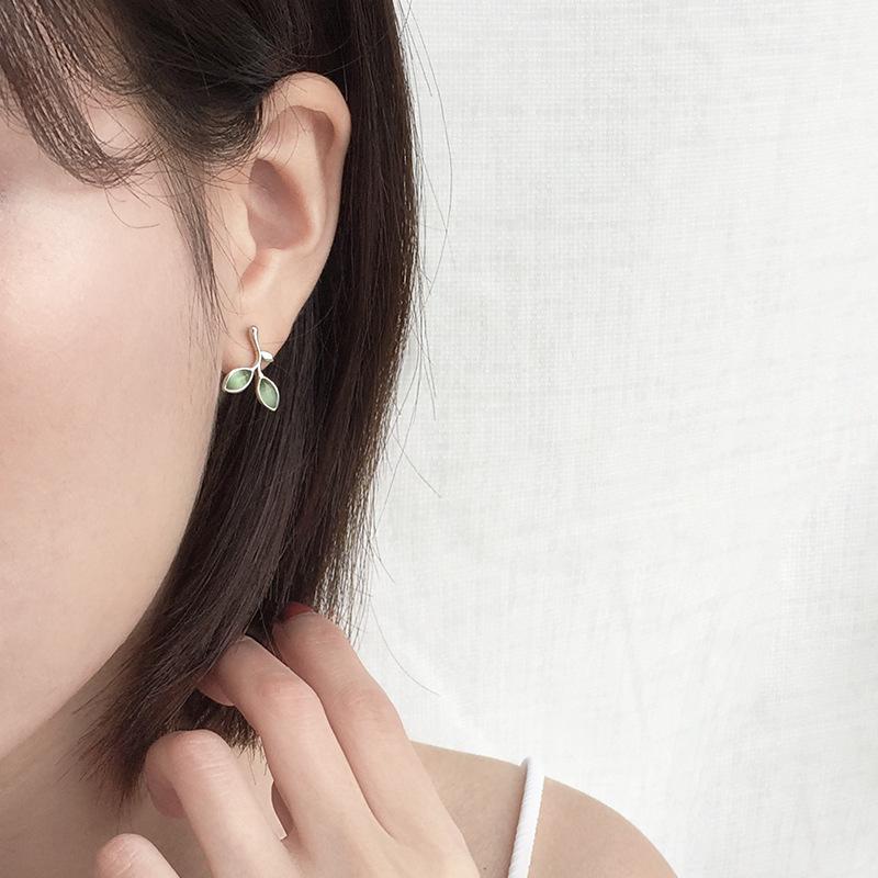 925 Silver Drop Earrings Hoop Pearl Leaf Vintage Irregular For Women Girl Gift Fashion Jewelry Dropship