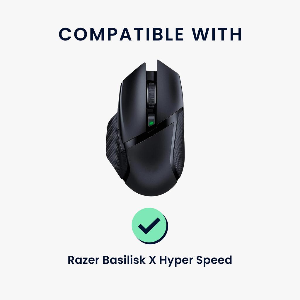 kwmobile Mouse Grip, Compatible with Razer Basilisk X Hyper Speed, Anti-Slip Grip Tape, Pre-Cut, 0.5mm Thick, Black