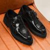 Fashion Men Outdoor Non-slip Walk Daily Commute Casual Shoe Hand-stitched Leather Business Shoes Men Thick Soled Slip-On Driving Loafers