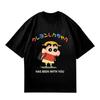 2026 Summer Comic Form Crayon Shinchan Image 100 Cotton Printed Oversize Casual Tshirt Adult Children Parentchild Top y2k