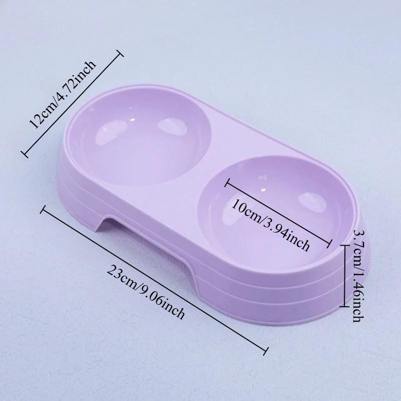 1pc Pet Bowl Round Double Fashionable Simple and Easy To Clean Macaron Color Pet Food Bowl Universal Cat and Dog Pet Supplies