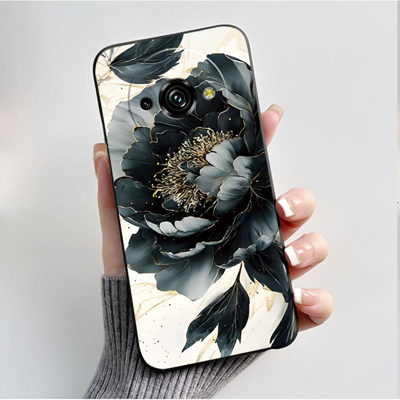 Phone Case For Oukitel C59 Pro Casing Luxury Fashion Butterfly Flower Cellphone Cases Black Jelly Soft Slim Silicone Back Cover