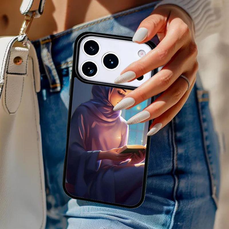 Muslim Arabic Hijab Girl soft Phone Case For iPhone 17 Air 14 15 13 12 Max Cover For Apple 16e 11 Pro Max Plus Coque