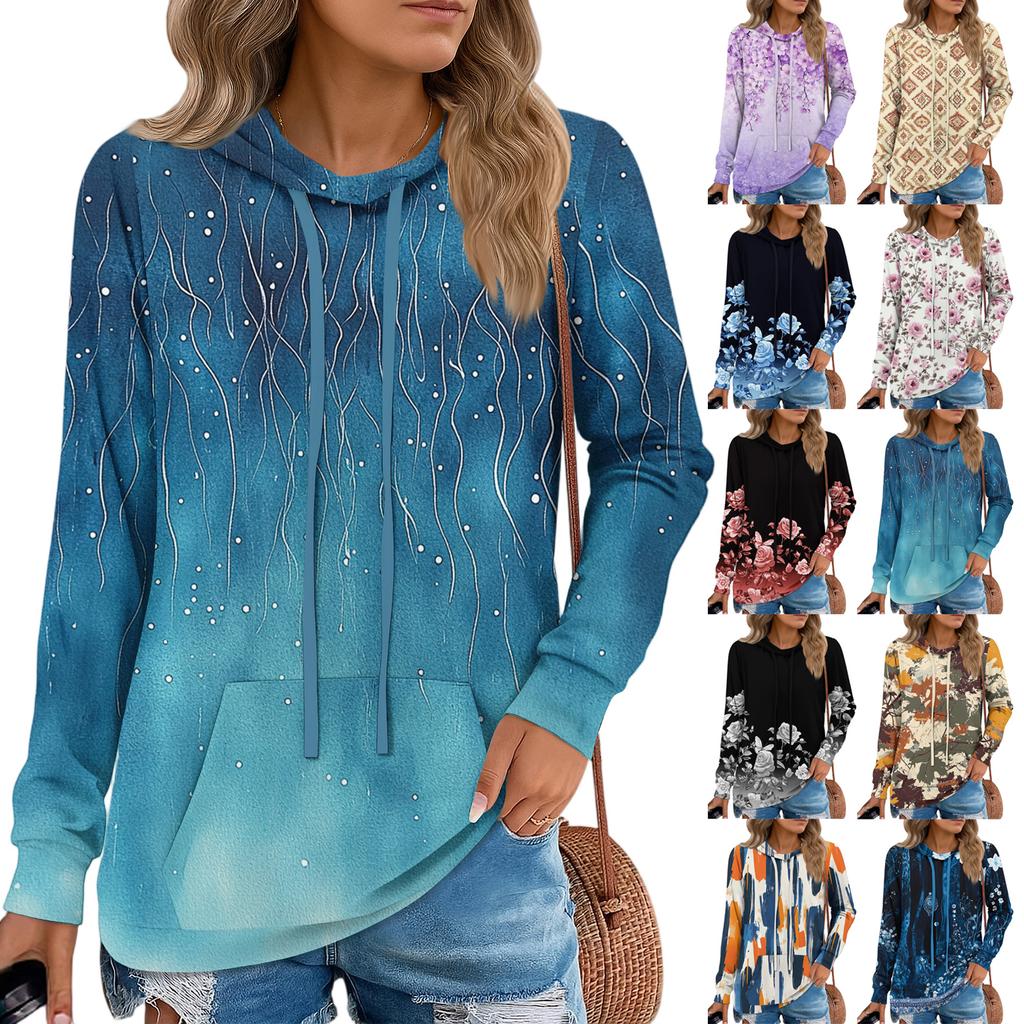 Dámské pulovrové mikiny Módní mikina s kapucí pro dospívající dívky Dámský podzimní tunikový top