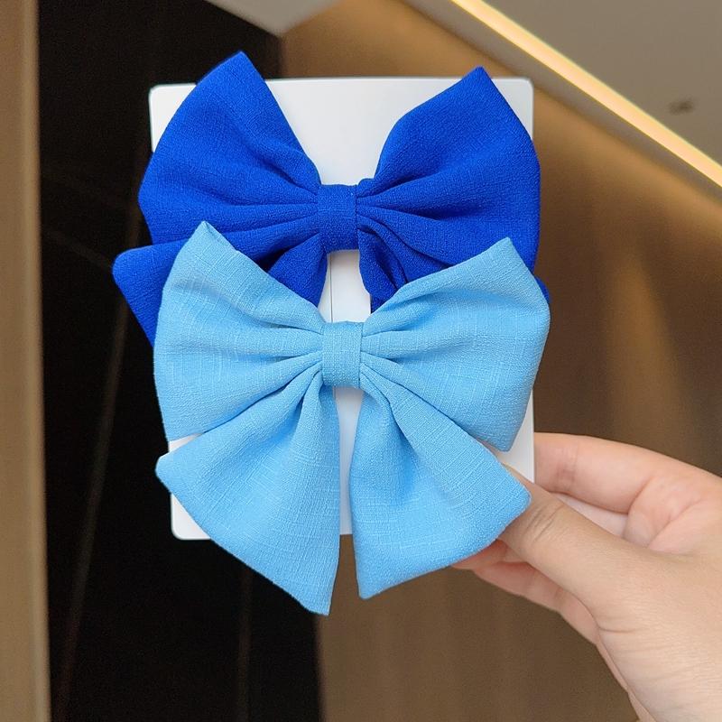 2PCS/Lot Solid Color Grosgrain Ribbon Hair Bows Boutique Hair Clip For Girls Hairgrips New Headwear Kids Hair Accessories Gift