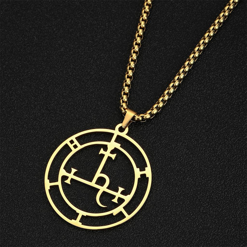  Mythical Goddess Sigil of Lilith Necklaces Stainless Steel Demon Seal Marbas Pendant Necklace Solomon Amulet Jewelry