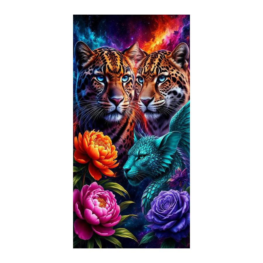 Tiger Leopard Lion Flower Large Size Diamond Painting New Collection Wild Animals Diy Full Drill Rhinestone Embroidery Mosaic Cross Stitch Kits