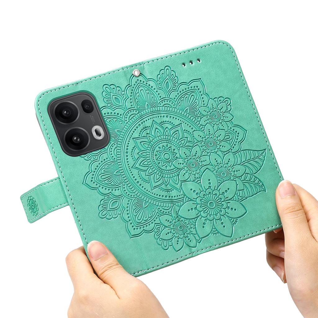 Für Oppo Reno14 Pro 5G (China)/Oppo Reno13 Pro 5G/Oppo Reno14 Pro 5G (Global) Hülle Blumenmuster PU Leder Geldbörse Ständer Handyhülle