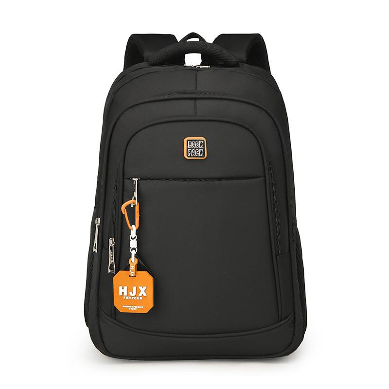 

Simple black backpack men s large-capacity schoolbag college student business computer backpack commuter leisure bag оранжевый