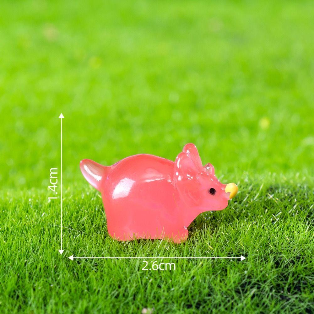 Cartoon Noctilucent Dinosaur Figurines Resin Crafts Micro Landscape Decoration  Desk Bonsai Decor