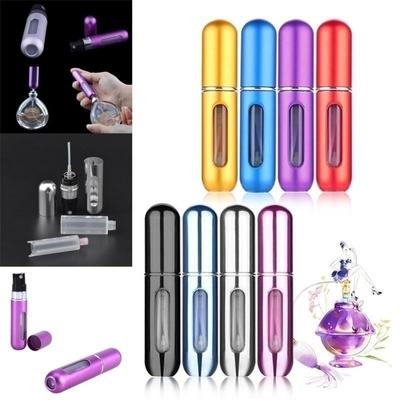 Custodia per capsule spray con pompa per profumo da viaggio, mini bottiglia di profumo ricaricabile sottovuoto da 5 ml