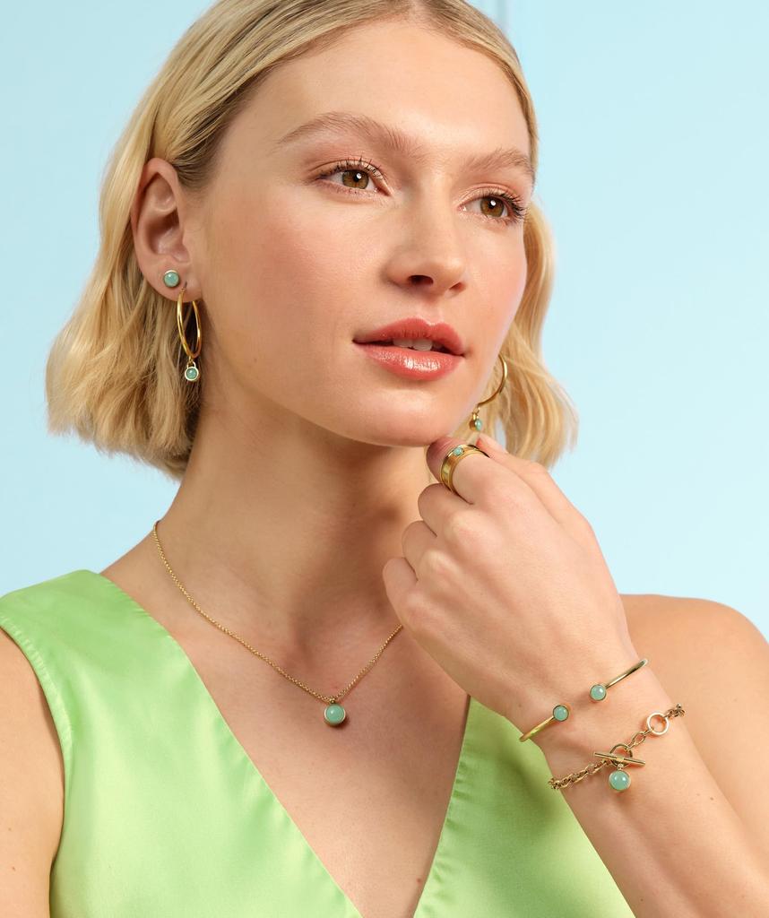 Olivia Burton Pendant Trend Aventurine and Women's Necklace, 24100352, Cabochon, Gold, Gemstones.