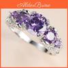 Engagement Purple Infinity Fourpronged Crystal Ring In White Gold Color Infinity Ring Infinity Wedding Band Engagement Ring Anniversary Ring