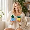 Building Block Flower Bouquet Kit - Artificial Potted Plant Toy Set for Creative Play for Kids