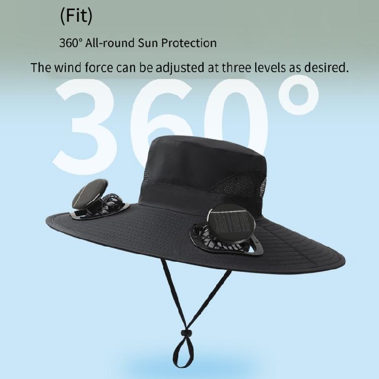 Outdoor Solar Fan Hat Neck Coverage Quickly Dry Fabric Hat Adjustable Sun Hat Sweat Absorbing Solar Fan Hat for Outdoor