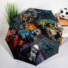 Horror Movie Characters Umbrella Folding umbrella, automatic umbrella 8-Frame for Travel, camping Use Gift for Halloween Christmas