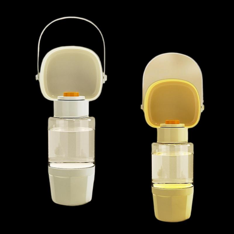 Portable Pet Water Bottle with Integrated Drinking Bowl – 2-in-1 Travel Solution for Dogs and Pets