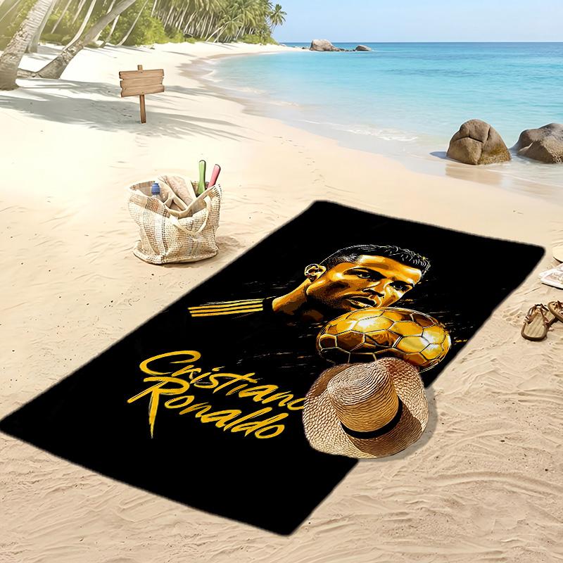 Cristiano Ronaldo Printed Beach Towel Quick Dry Soft TowelPortable Large Rectangular Beach Blanket for Travel Swimming Pool