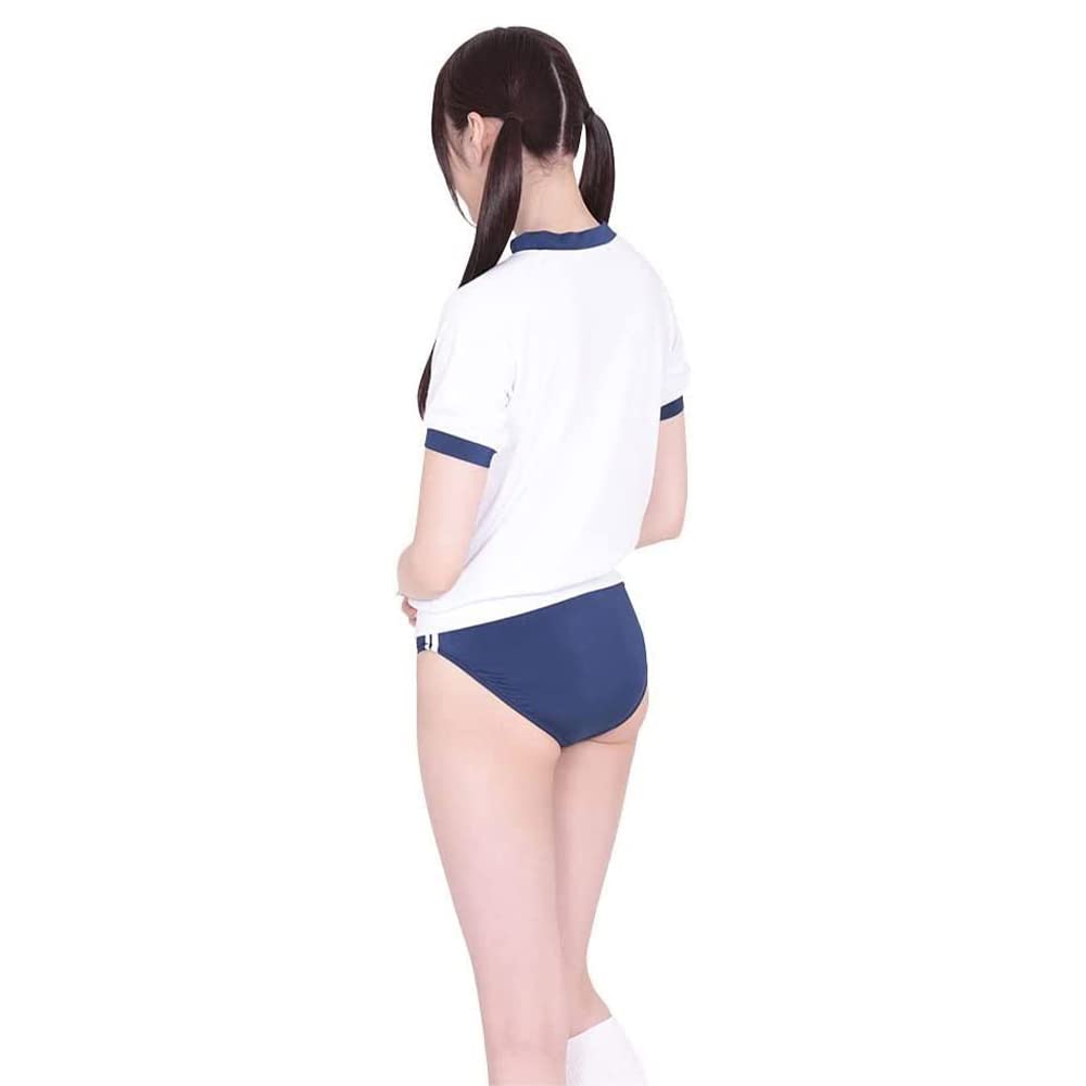 Gym Wear High Leg Bloomers Navy White M Size Cosplay Costume A&Tcollection Ichinino Women's