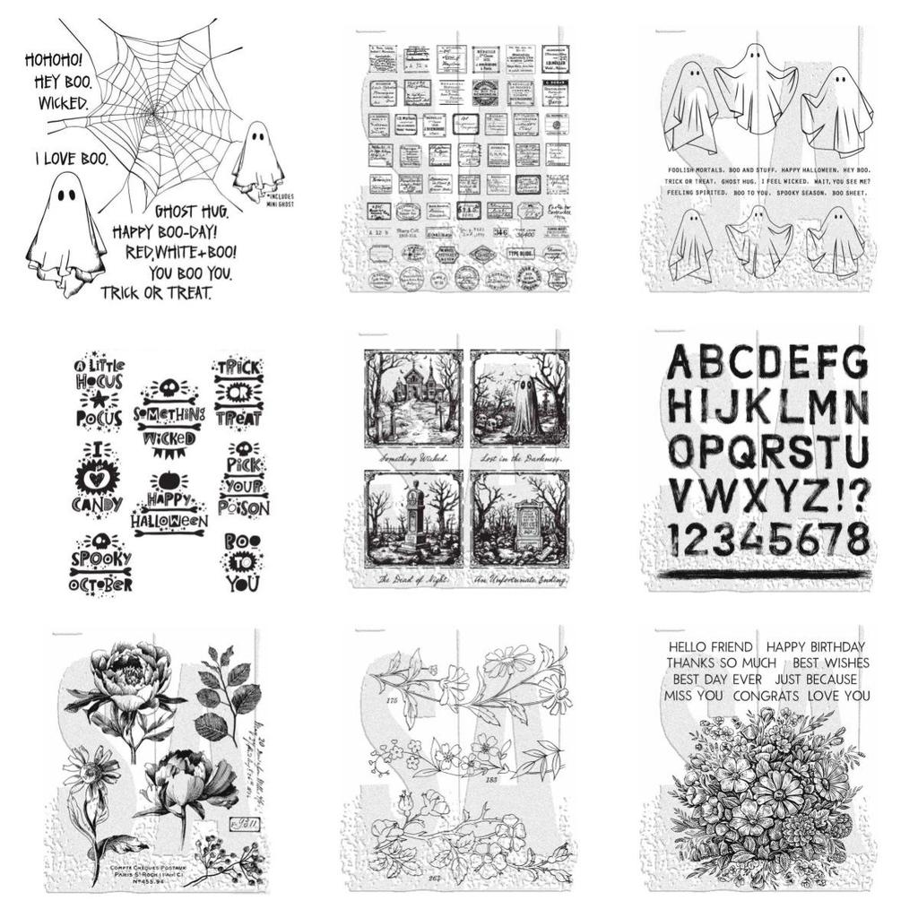Christmas Cartoon Retro Stamp Cut Transparent Stickers for Journal Decoration DIY