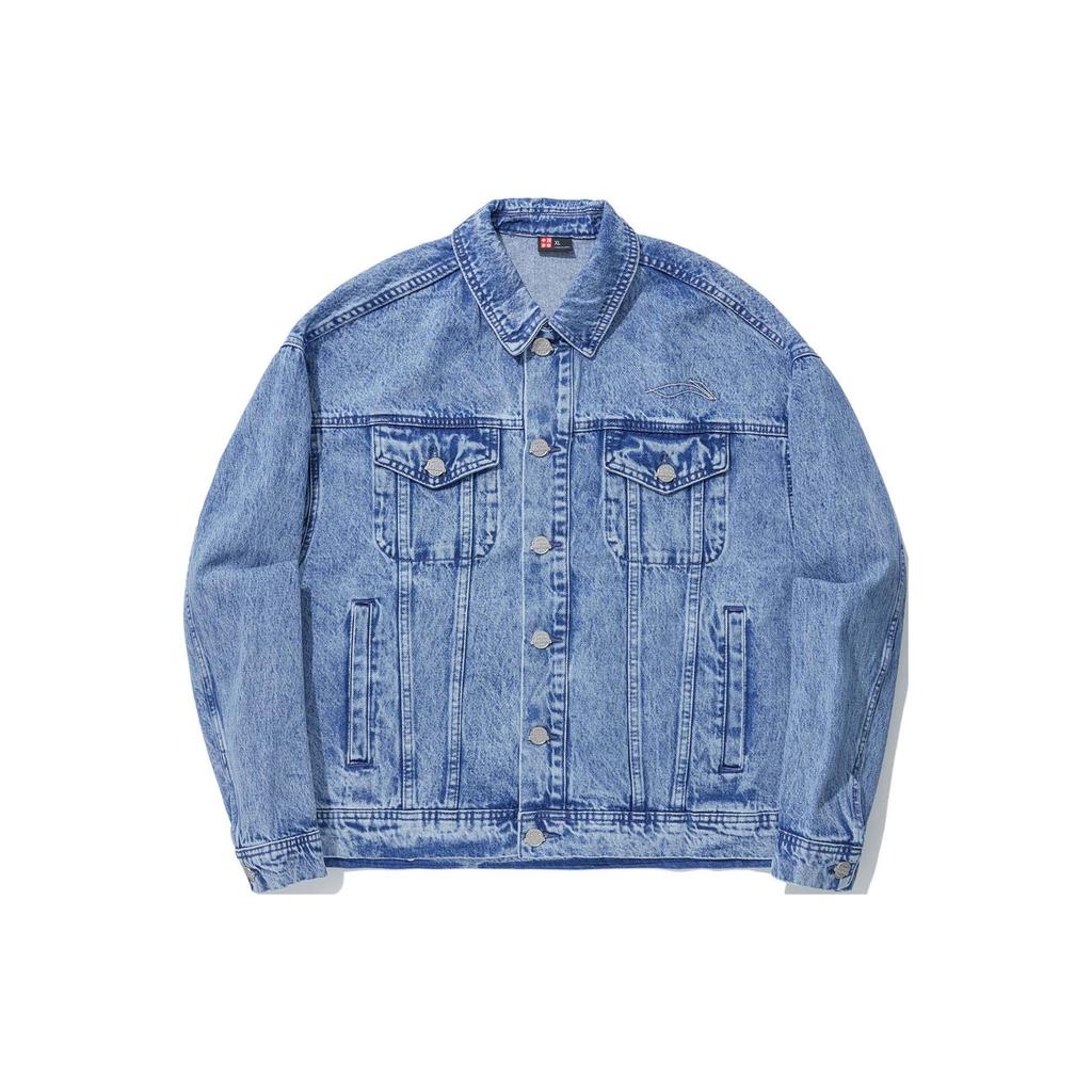 Li Ning Denim Jacket Men's Light Blue AJDU105-1