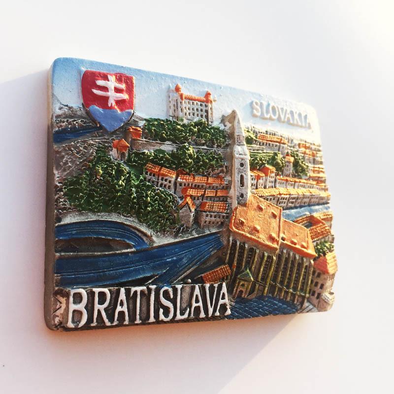 Slovakya Seyahat Buzdolabı Çıkartmaları Yaratıcı Seyahat Hediyelikleri Reçine Buzdolabı Mıknatısları Karatahta Manyetik Çıkartmalar Ev Dekorasyonu