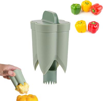 Pepper Seed Corer Remover Upgraded 2-in-1 Bell Pepper Cutter Deseeder ,Effortlessly Streamline Your Kitchen Prep for Faster, More Efficient