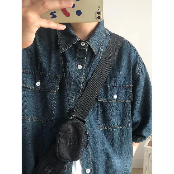 Cămașă de vară cu mâneci scurte pentru bărbați, Cămașă retro largă casual cu mâneci trei sferturi pentru bărbați, Cămașă de marcă la modă pentru exterior