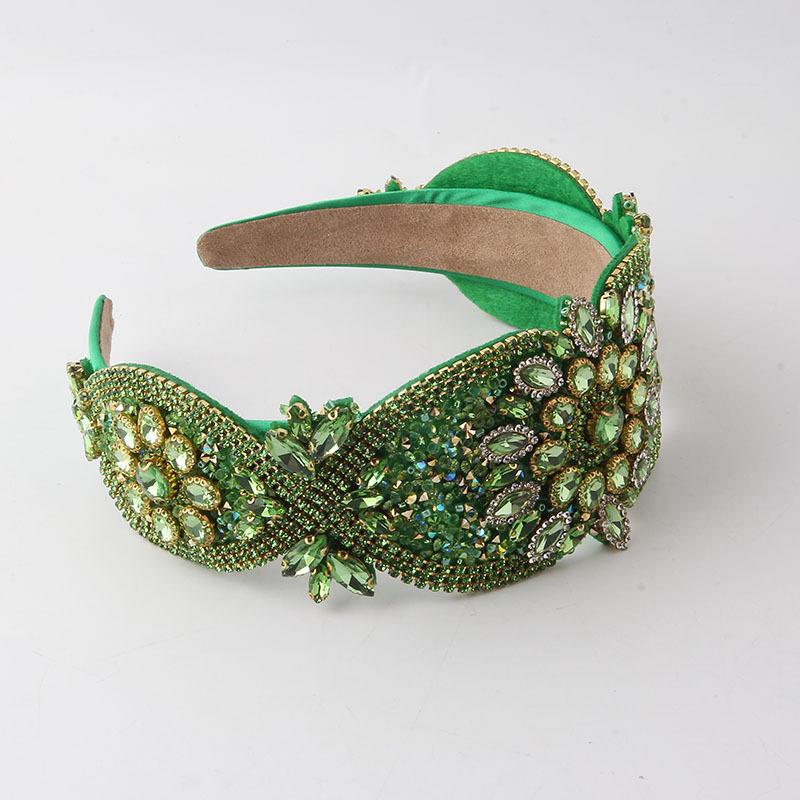Headwear: new fashion baroque wide-brimmed, full-diamond, colorful, and unique headband
