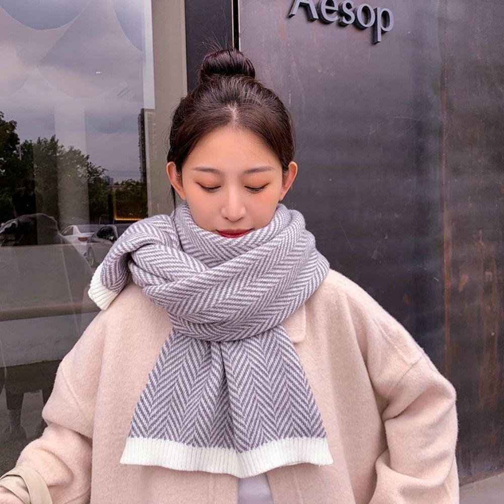 

Acrylic Winter Scarves Warm Cape Wraps Fashion Women Scarf Winter бежевий