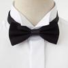 [Ojie] Bow Tie, 100% Silk, Solid Color, Formal, Wedding, Reception, Ceremonial Occasions, Party, Tuxedo, Black
