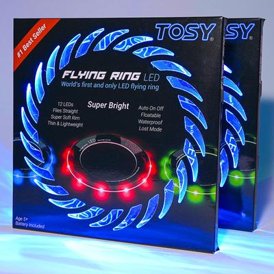 TOSY Flying Ring Toy LED 12 16M RGB Colors Auto Light Waterproof Kids Safe