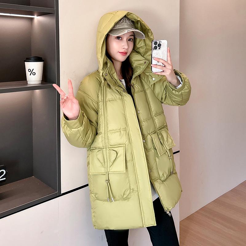 Winter Cotton Clothes Women's 2025 New Age-reducing Loose Fashion Mid-length Shiny Cotton Jacket