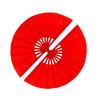 Double-Sided Red Tai Chi Fan with Golden Ring - 8-Inch Children's Dance Practice Fan