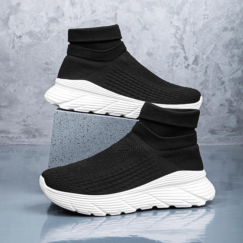 Herre Damesokk Sko Høytopp Slip-On Sko Mote Ensfarget fritidssko