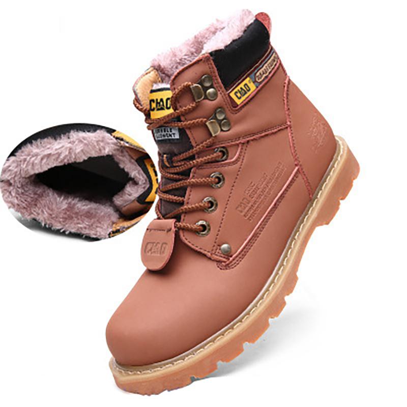 Botas tácticas de diseñador para hombre y mujer, de cuero genuino, estilo militar, para nieve, color amarillo, para exteriores, para trabajo, zapatillas de deporte