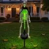 Halloween Party Supplies 2Pcs Solar Skeleton Yard Stake, LED Garden Lights, Waterproof Ornaments Realistic Skull Figurines for Outdoor Lawn